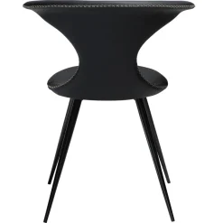 Flair Stol Black Leather, Round Black