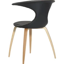 Flair Stol Black Leather, Oak