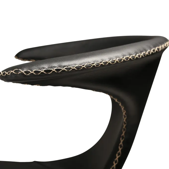 Flair Stol Black Leather, Oak