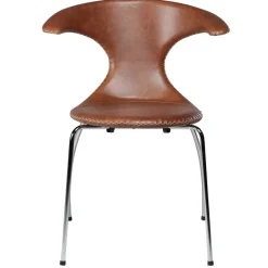 Flair Stol Light Brown Leather, Chrome