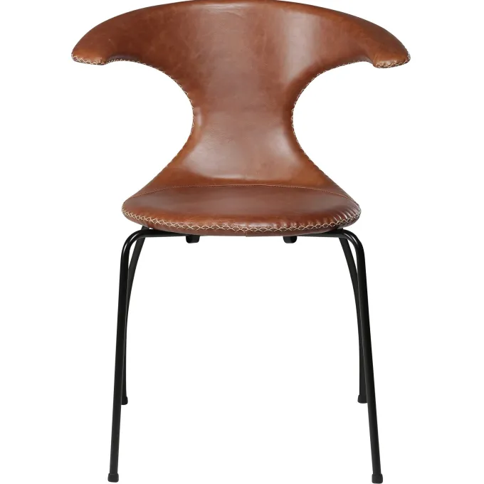 Flair Stol Light Brown Leather, Black