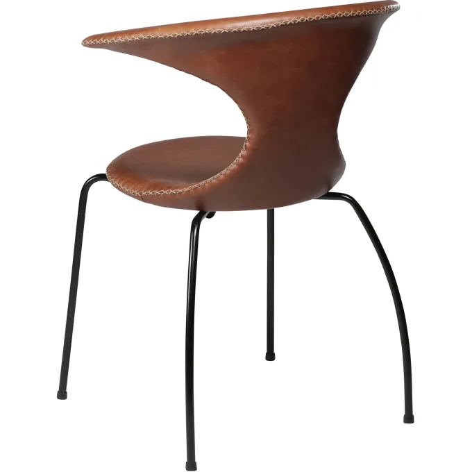Flair Stol Light Brown Leather, Black