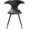 Flair Stol Vintage Black Art.Leather, Round Black
