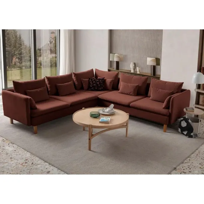 Flexy L (194 x 95 x 154 cm) Hörnsoffa Rio-röd