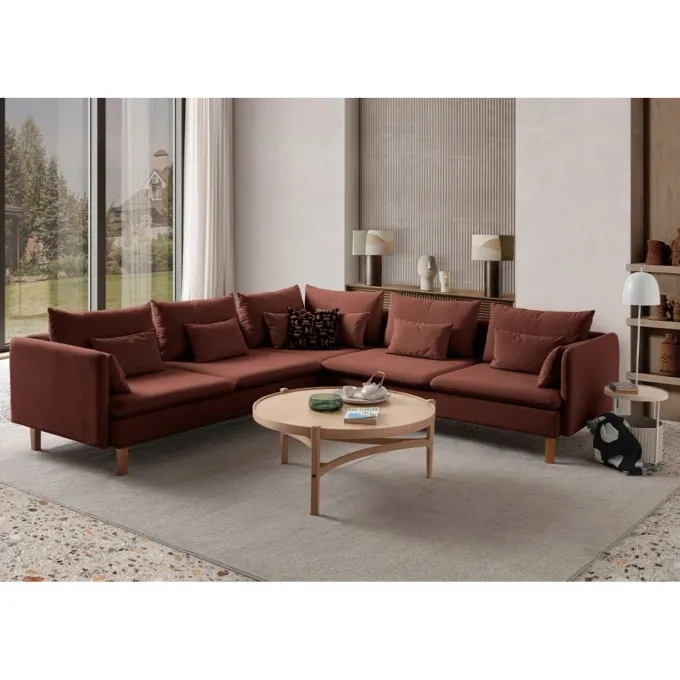 Flexy L (194 x 95 x 154 cm) Hörnsoffa Rio-röd
