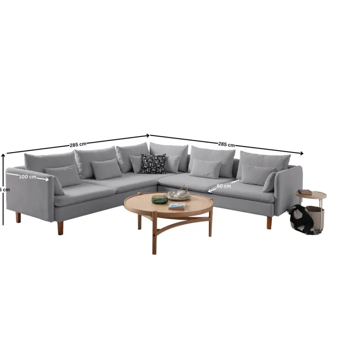 Flexy L (194 x 95 x 154 cm) Hörnsoffa Grå