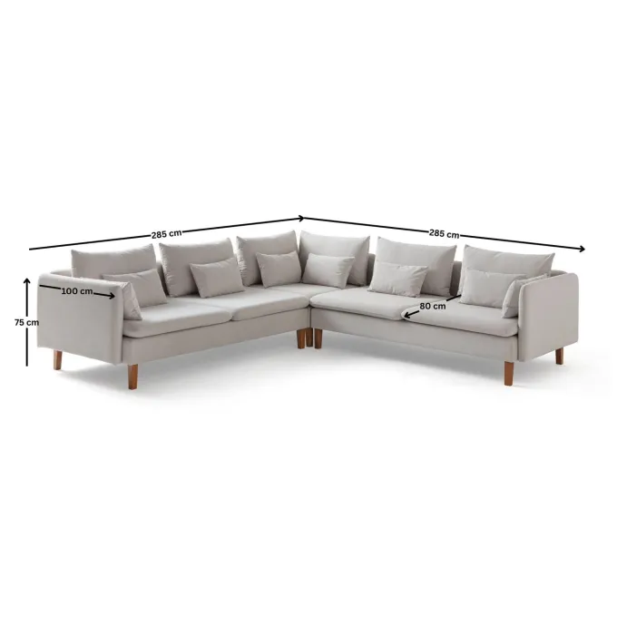 Flexy L (194 x 95 x 154 cm) Hörnsoffa Kräm