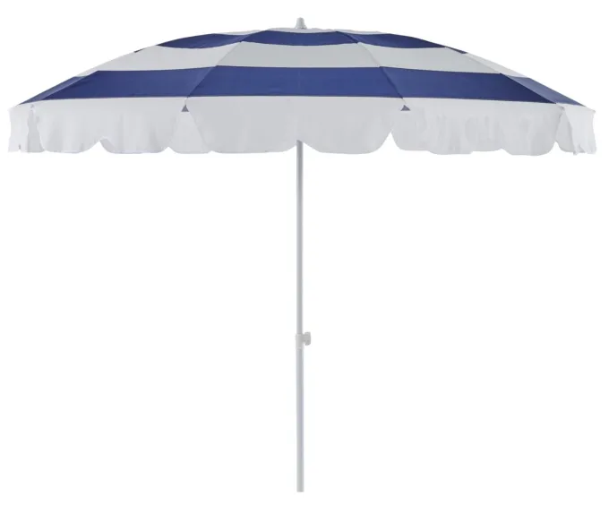 Follina Strandparasoll 240x226 cm Blå/Vit