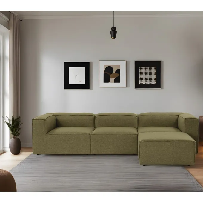 Fora (296 x 66 x 185 cm) Hörnsoffa Grön