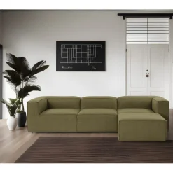 Fora (296 x 66 x 185 cm) Hörnsoffa Grön