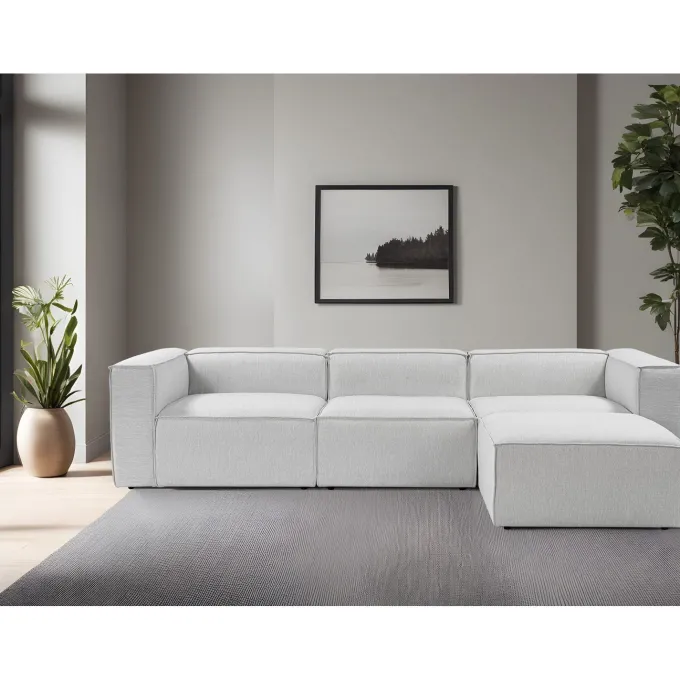 Fora (297 x 66 x 190 cm) Hörnsoffa Grå