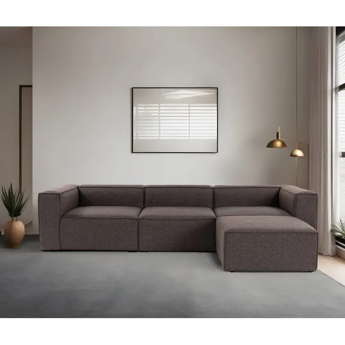 Fora (296 x 66 x 185 cm) Hörnsoffa Mörkbrun