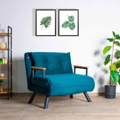 Freetown Single (26 x 120 x 60 cm) 1-sits bäddsoffa Petrolgrön