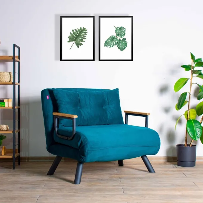 Freetown Single (26 x 120 x 60 cm) 1-sits bäddsoffa Petrolgrön