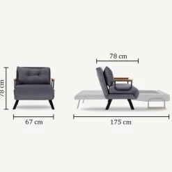 Freetown Single (26 x 120 x 60 cm) 1-sits bäddsoffa Creme