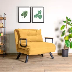 Freetown Single (26 x 120 x 60 cm) 1-sits bäddsoffa Senap