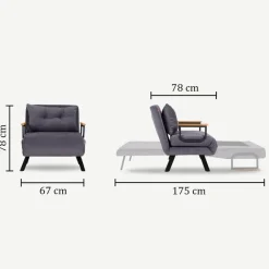 Freetown Single (26 x 120 x 60 cm) 1-sits bäddsoffa Senap