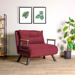 Freetown Single (26 x 120 x 60 cm) 1-sits bäddsoffa Vinröd