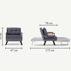 Freetown Single (26 x 120 x 60 cm) 1-sits bäddsoffa Vinröd