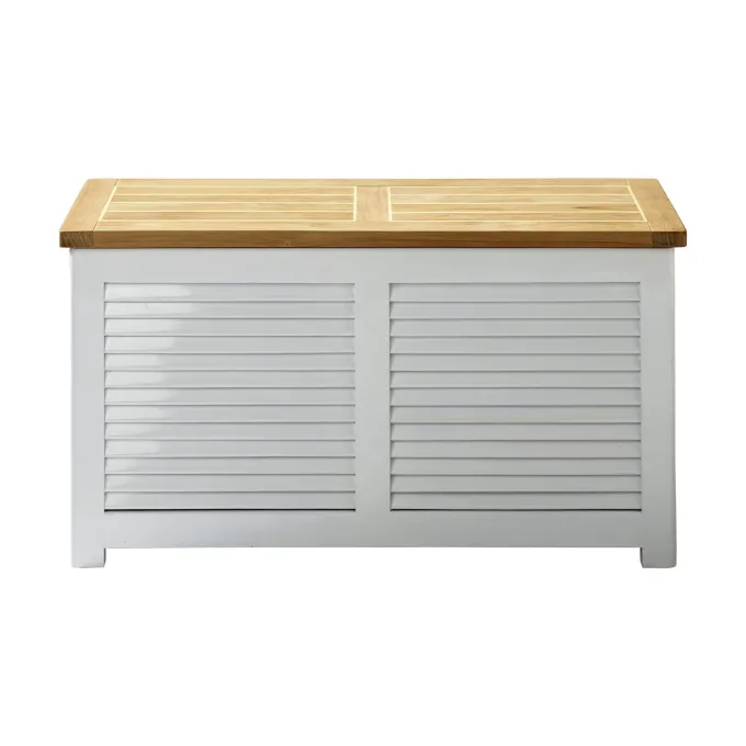 Förvaringsbänk Vit/Teak