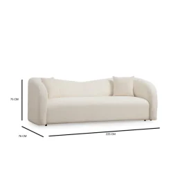 Funchal (225 x 76 x 75 cm) Kräm 3-sitssoffa