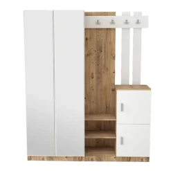 Gaborone (147,2 x 179,7 x 37,5 cm) Hallstativ Atlantisk furu Vit