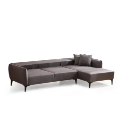 Gaborone (270-140 x 95 x 67 cm) Hörnsoffa Mörkgrå, Höger