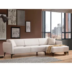 Gaborone (270-140 x 95 x 67 cm) Hörnsoffa Offwhite, Höger