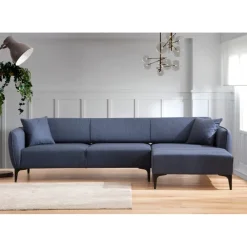 Gaborone (270-140 x 95 x 67 cm) Hörnsoffa Blå, Höger