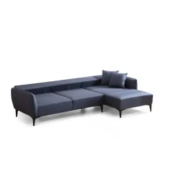 Gaborone (270-140 x 95 x 67 cm) Hörnsoffa Blå, Höger