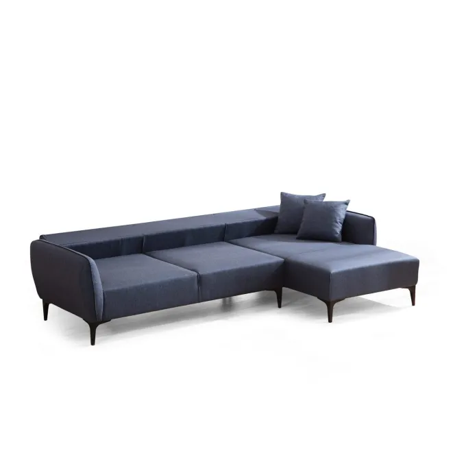 Gaborone (270-140 x 95 x 67 cm) Hörnsoffa Blå, Höger