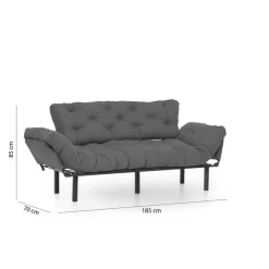 Gaborone Triple (185 x 85 x 70 cm) Grå 3-sitssoffbädd
