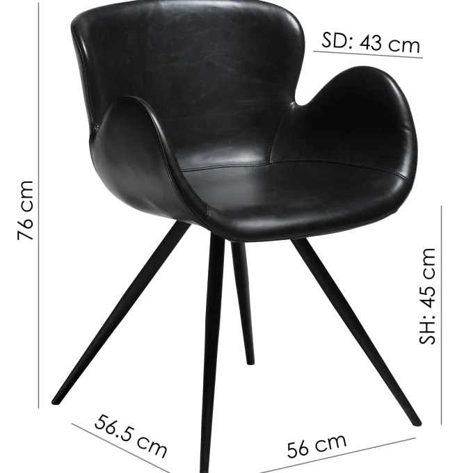 Gaia Stol Emerald Green Velvet, Black