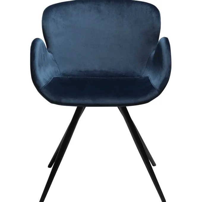 Gaia Stol Midnight Blue Velvet, Black