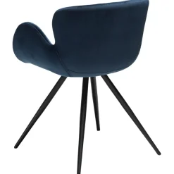 Gaia Stol Midnight Blue Velvet, Black