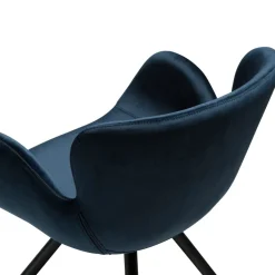 Gaia Stol Midnight Blue Velvet, Black