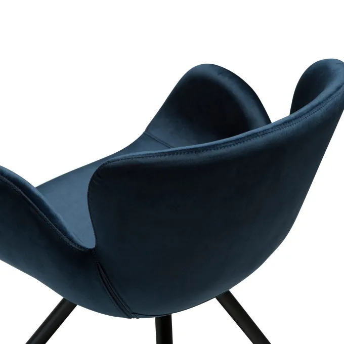 Gaia Stol Midnight Blue Velvet, Black