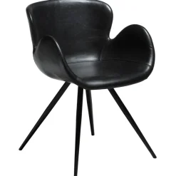 Gaia Stol Vintage Black Art.Leather, Black