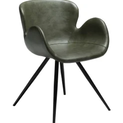 Gaia Stol Vintage Green Art.Leather, Black