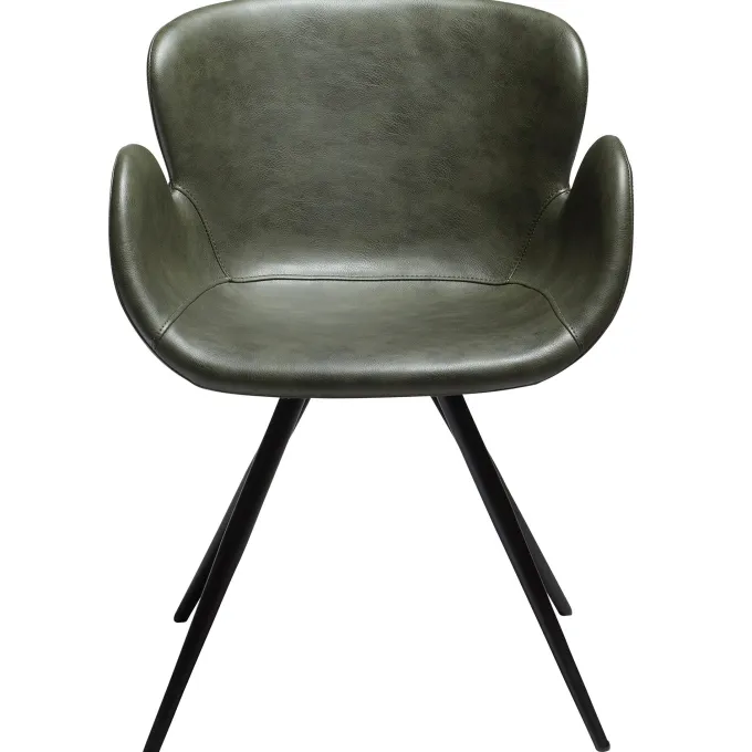 Gaia Stol Vintage Green Art.Leather, Black