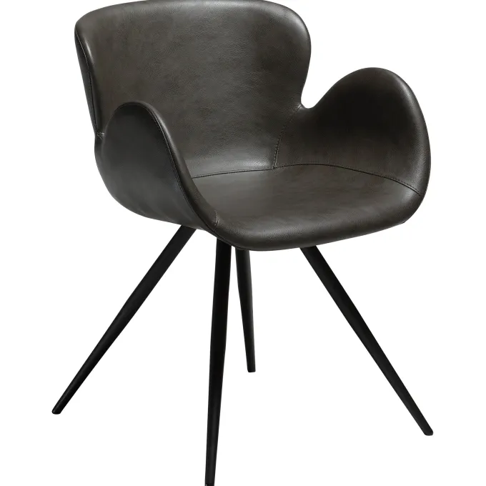 Gaia Stol Vintage Grey Art.Leather, Black
