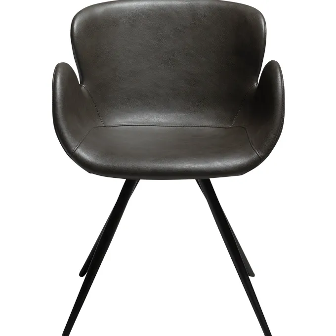 Gaia Stol Vintage Grey Art.Leather, Black