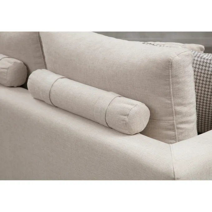 Ghent med sidobord (320 x 102 x 84 cm) Beige 4-sits soffa
