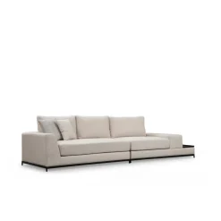 Ghent med sidobord (320 x 102 x 84 cm) Beige 4-sits soffa
