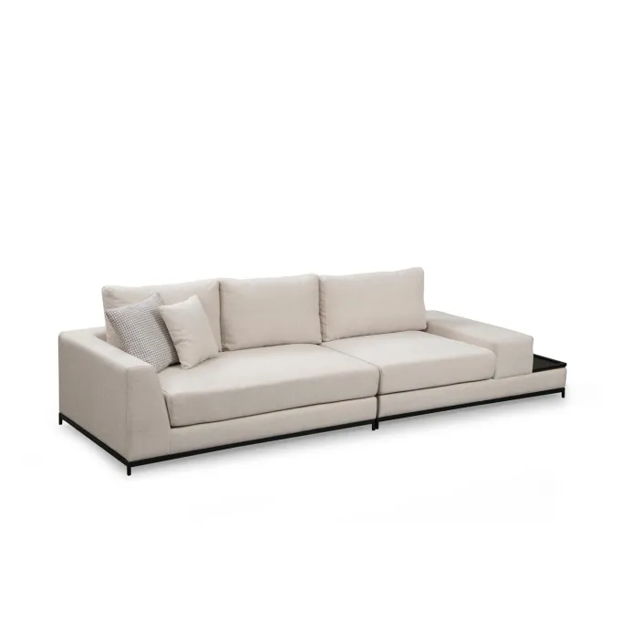 Ghent med sidobord (320 x 102 x 84 cm) Beige 4-sits soffa