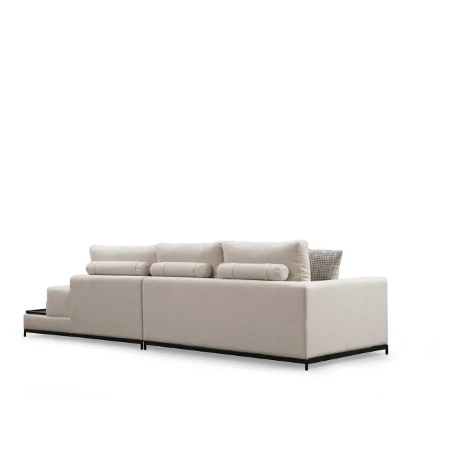 Ghent med sidobord (320 x 102 x 84 cm) Beige 4-sits soffa