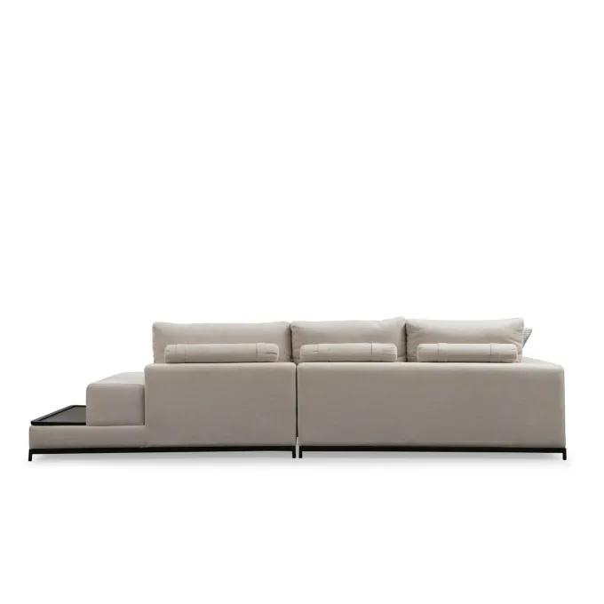 Ghent med sidobord (320 x 102 x 84 cm) Beige 4-sits soffa