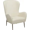 Glam Loungefåtölj Bone White, Antique Brass, 105 cm