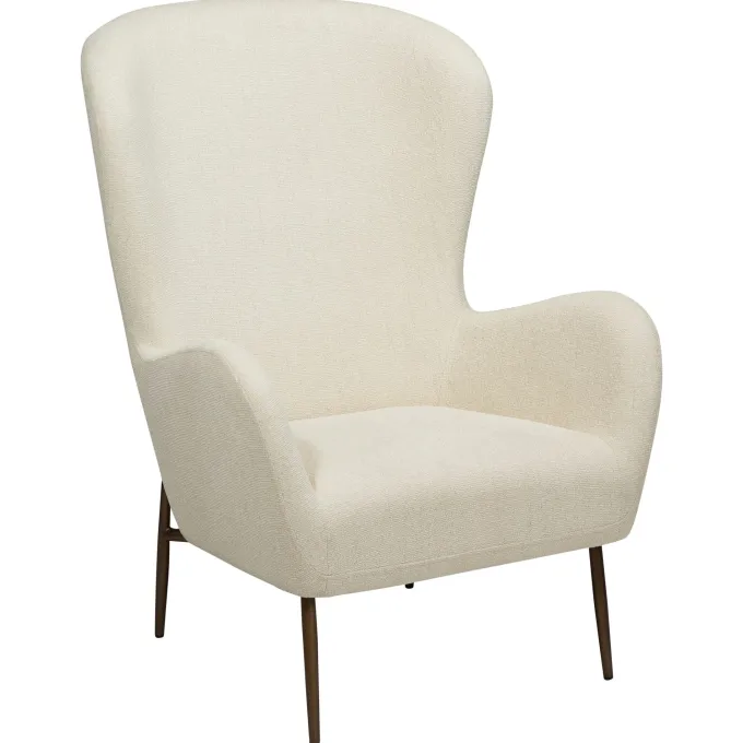 Glam Loungefåtölj Bone White, Antique Brass, 105 cm