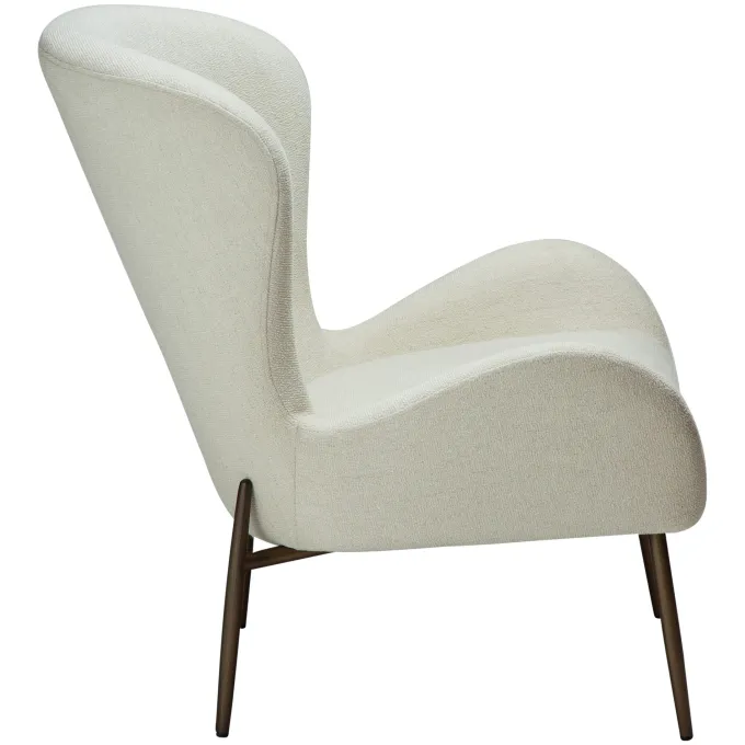 Glam Loungefåtölj Bone White, Antique Brass, 85 cm